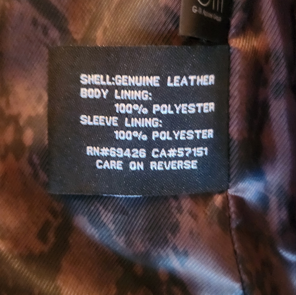 Black Rivet Leather Jacket Women's Black Moto Zip Up Biker Coat Size Medium - Picture 8 of 9